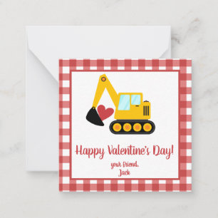 Carte De Correspondance Excavateur Valentine's Day Note