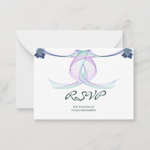 Carte De Correspondance Exemple classique mariage violet RSVP
