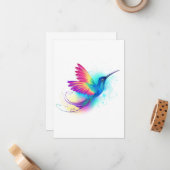 Carte De Correspondance Exotic Rainbow Hummingbird (Devant/Arrière en situation)