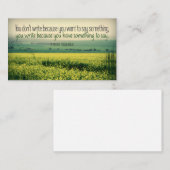 Carte De Correspondance F. Scott Fitzgerald Citation Inspirationnelle "Écr (Devant / Derrière)