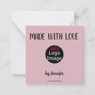 Carte De Correspondance Fabriqué Avec Amour Professionnel Dusty Rose Rose