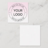 Carte De Correspondance Facile Logo Remplacement & Editable Texte Rose Omb (Devant / Derrière)