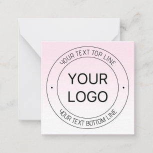 Carte De Correspondance Facile Logo Remplacement & Editable Texte Rose Omb