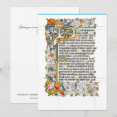 CARTE DE CORRESPONDANCE FACSIMILE DE MANUSCRITE À LA BIBLIOTHÈQUE DU PALAI (Devant / Derrière)