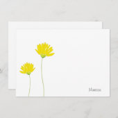 Carte De Correspondance Faisceaux d'aquarelle jaune (Devant / Derrière)