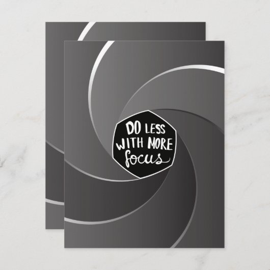 Carte De Correspondance Faites moins avec plus de concentration (Devant / Derrière)