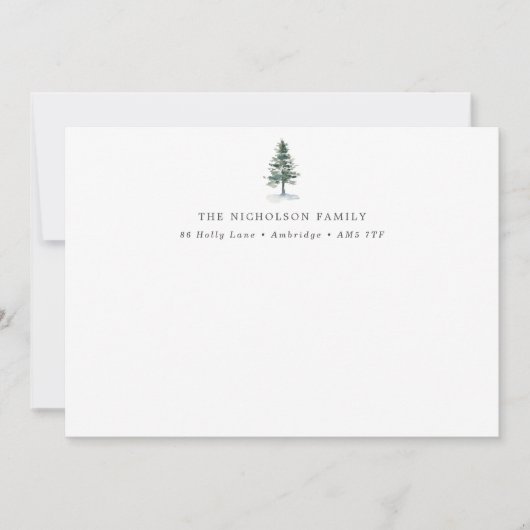 Carte de correspondance familiale de pin rustique (Devant)