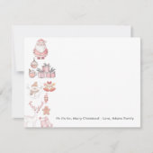 Carte De Correspondance Famille de Noël rose (Devant)