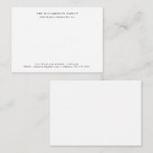 Carte De Correspondance Famille minimale élégante (Devant / Derrière)