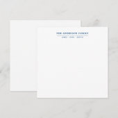 Carte De Correspondance Family Name Script Navy Blue Typography (Devant / Derrière)