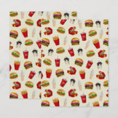 Carte De Correspondance Fast Food Burgers, Fries, Sundaes (Devant / Derrière)