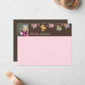 Carte De Correspondance fatfatifatit Sweet Cherry Cupcakes Merci Note (Devant/Arrière en situation)