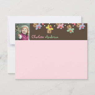 Carte De Correspondance fatfatifatit Sweet Cherry Cupcakes Merci Note