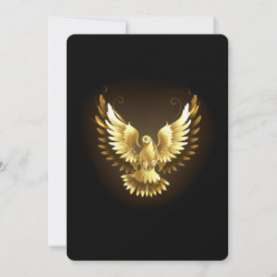 Carte De Correspondance Faux Colomb d'Apaisement en Feuille d'Or sur Fond