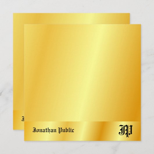 Carte De Correspondance Faux Gold écriture manuscrite Monogramme personnal (Devant / Derrière)