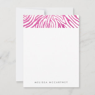 Carte De Correspondance Faux rose Faux Parties scintillant Zebra Pattern P