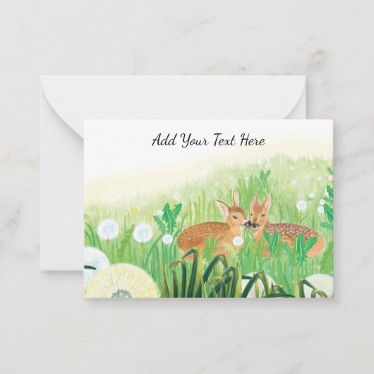 Carte De Correspondance Fawns en Grass Tall Personnalisable (Devant)