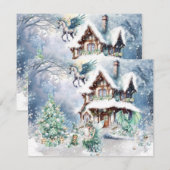 Carte De Correspondance Fée de Noël Magique et Fantaisiste (Devant / Derrière)