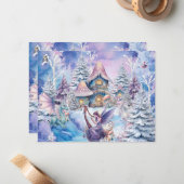 Carte De Correspondance Fée de Noël Magique et Fantaisiste (Devant/Arrière en situation)