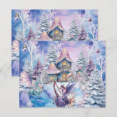 Carte De Correspondance Fée de Noël Magique et Fantaisiste (Devant / Derrière)