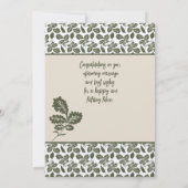 Carte De Correspondance Félicitations Douche ou Mariage Olive Green (Dos)