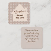 Carte De Correspondance Félicitations pour votre nouvelle Maison (Devant / Derrière)