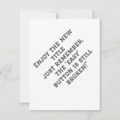 Carte De Correspondance "Félicitations pour votre promotion !" (Dos)