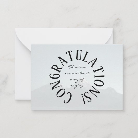 Carte De Correspondance Félicitations Rond-point (Devant)