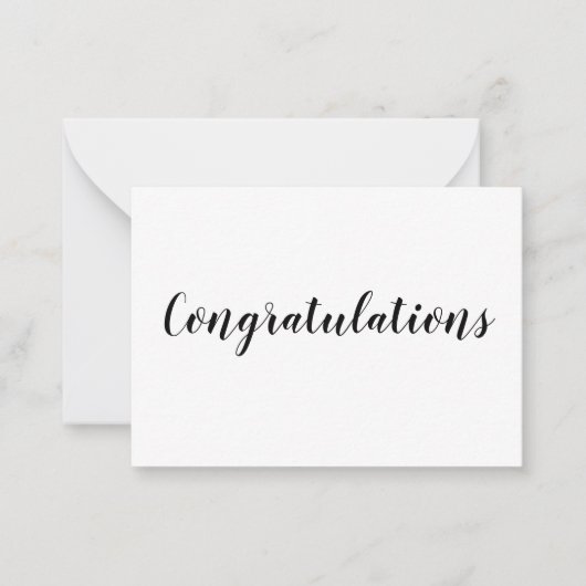 Carte De Correspondance félicitations simple format de texte minimal (Devant)