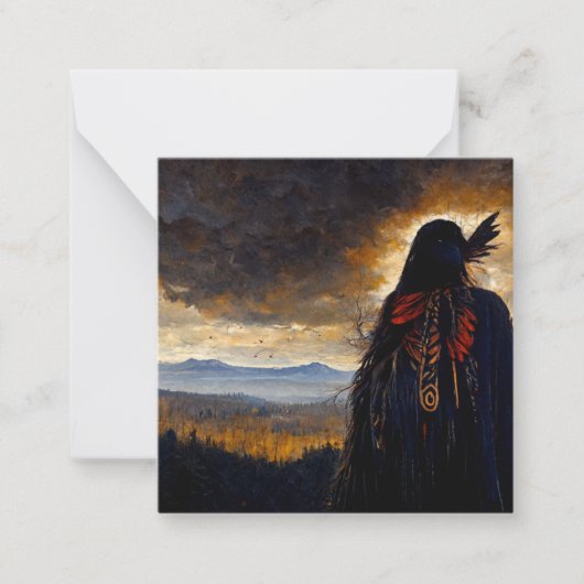 Carte De Correspondance Femme corbeau (Devant)