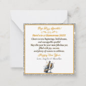 Carte De Correspondance Femme Noire Glamour Faisant Pétiller du Champagne (Dos)