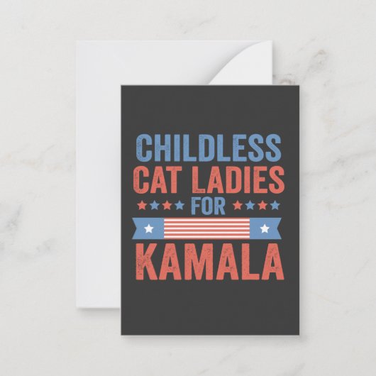 Carte De Correspondance Femmes Chat Sans Enfant Pour Kamala 2024 (Devant)