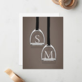 Carte De Correspondance Fer à sirop d'érable monogramme Sepia Equestre Bro (Devant/Arrière en situation)