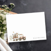 Carte De Correspondance Ferme d'animaux tracteur enfants anniversaire Roug