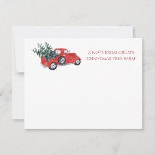 Carte De Correspondance Ferme Vintage Red Truck Christmas Tree
