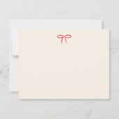 Carte De Correspondance Festive Red Simple Bow Papier personnel (Devant)