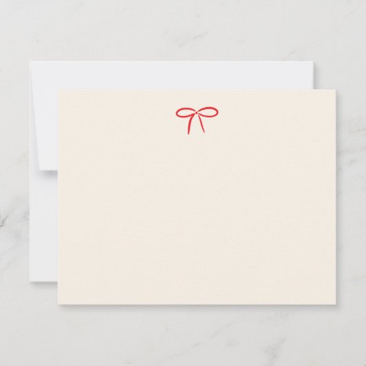Carte De Correspondance Festive Red Simple Bow Papier personnel (Devant)
