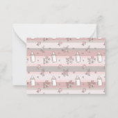 Carte De Correspondance Fête bébé : Code QR à rayures rose poussiéreux (Dos)