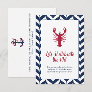 Carte De Correspondance Fête côtière patriotique du 4 juillet Shellebrate