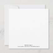 Carte De Correspondance fête d'anniversaire 3 (Dos)