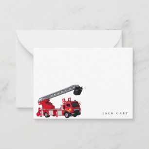Carte De Correspondance Fête d'anniversaire Camion de pompiers rouge