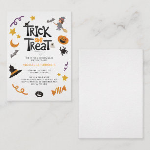 Carte De Correspondance Fête d'anniversaire Halloween Créatures Monstres