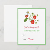 Carte De Correspondance Fête de la Saint-Valentin miniature fraise à l'aqu (Devant / Derrière)