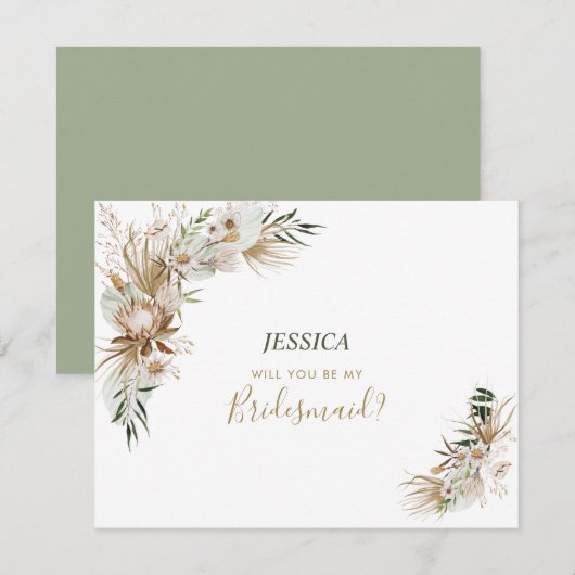 Carte De Correspondance Fête de mariage bohème : accepteras-tu ma demande  (Devant / Derrière)