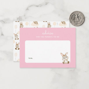 Carte De Correspondance Fête de Naissance de Lapin Bébé Rose Conseils de P