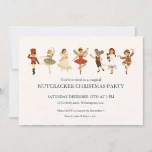 Carte De Correspondance Fête de Noël Crème Ballet Casse-Noisette