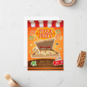 Carte De Correspondance Fête de Pizza (Devant/Arrière en situation)