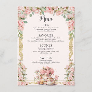 Carte De Correspondance Fête de thé fleurie rose vintage pour Baby Shower