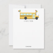 Carte De Correspondance Fête des enfants du bus scolaire jaune Nom (Devant)