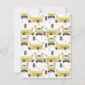 Carte De Correspondance Fête des enfants du bus scolaire jaune Nom (Dos)